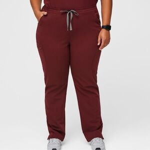Figs Yola‎ Skinny Scrub Pants Burgundy Maroon Sz XL/T Tall